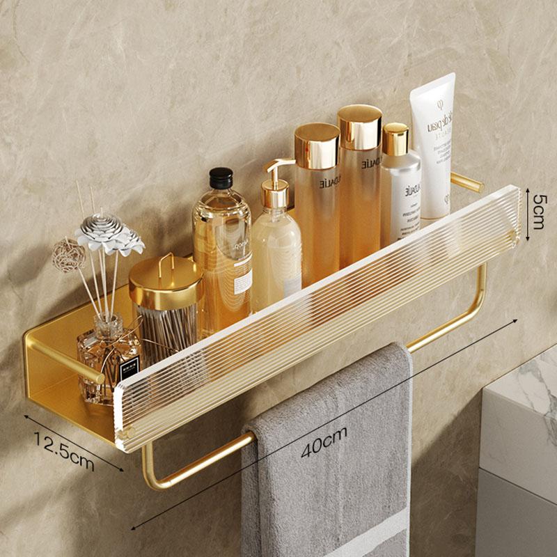 Acrylic Bathroom Shelf Wall-mounted Toilet Towel Bar Wash Counter Storage Rack Bathroom Shower Shelf  Bathroom Accessories