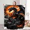 Gothic Dragon Flannel Blanket – Soft Lightweight Throw – All-Season Versatile for Sofa Bed Travel – Stylish Home Decor