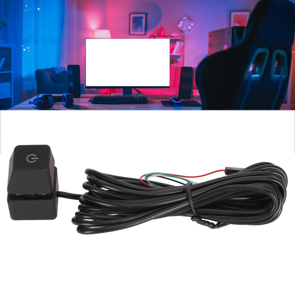 PC Power Blue Mechanical Key Backlit Plug and Play PC Power Button for Desktop Computer Gaming