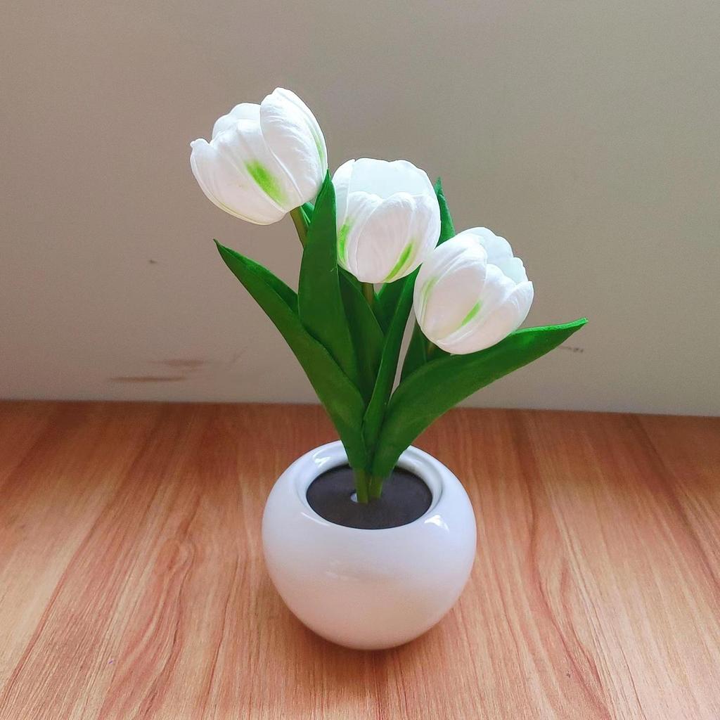 LED Tulip Night Light - Simulated Flower Bouquet for Bedroom Decor and Creative Father's Day Gift