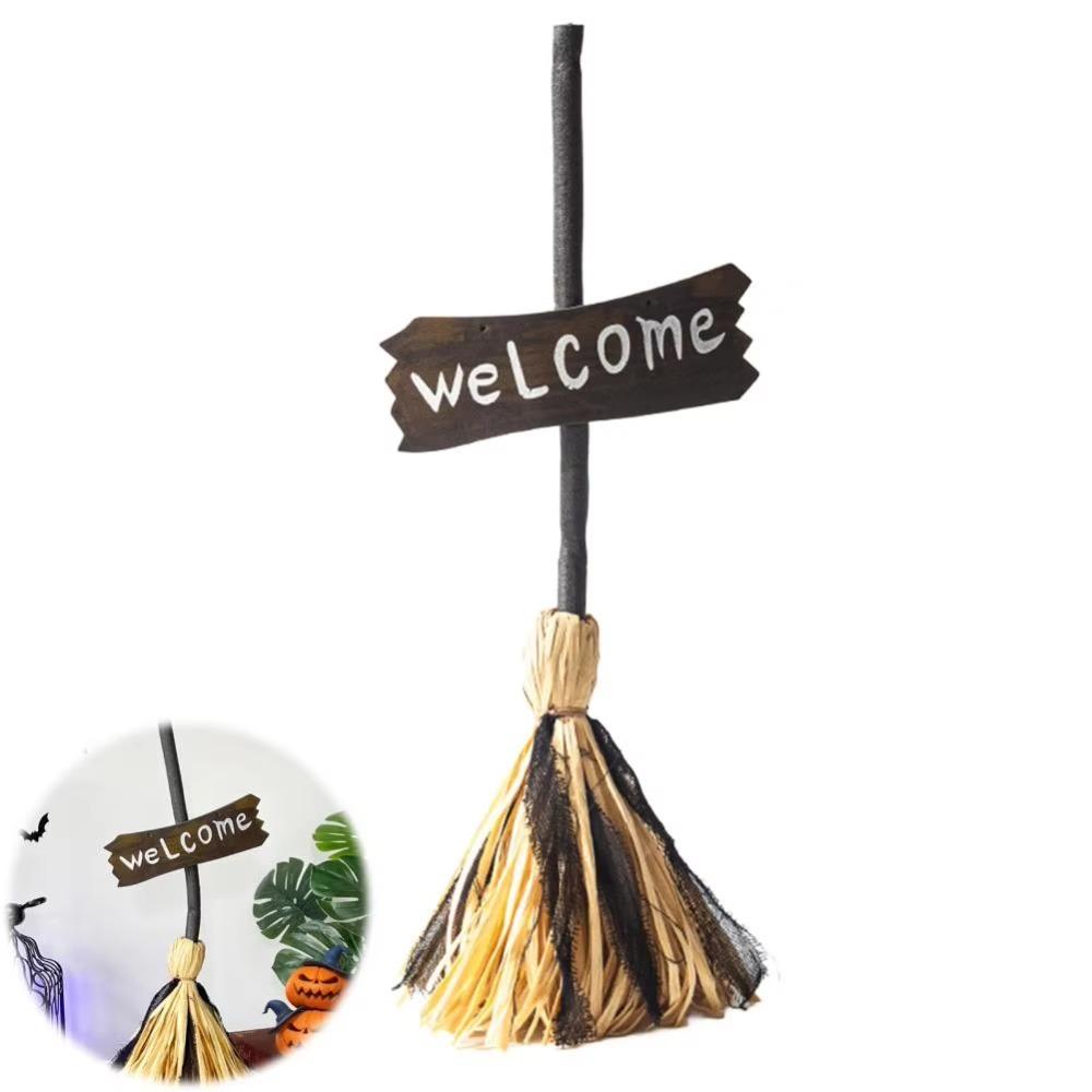 Electric Halloween Witch Broom Luminescence Spooky Sound Dancing Witch's Broom Haunted House Props Haunted Dancing Broom