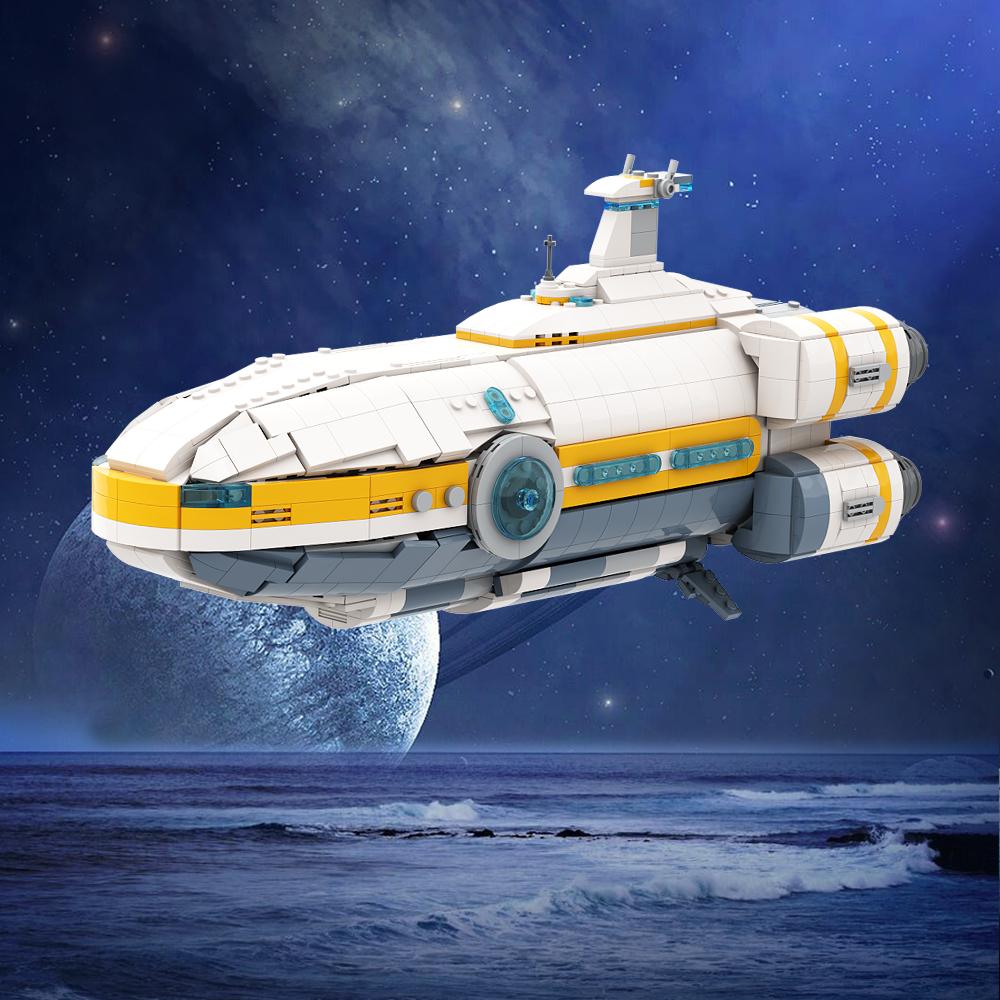 MOC Tiefsee Subnautica Aurora Seamoth Prawn Suit PDA Spiel Fahrzeug Bausteine U-Boot Modell Baustein Kinderspielzeug Geburtstagsgeschenk