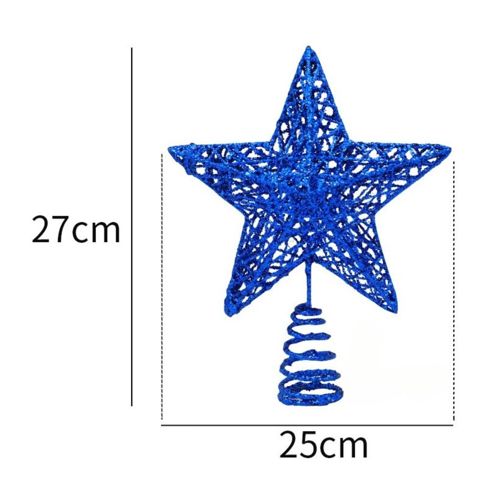 Five Pointed Star Iron Decoration, Tree Top Star Glitter, Vertical Five Pointed Star, Christmas Decoration Supplies