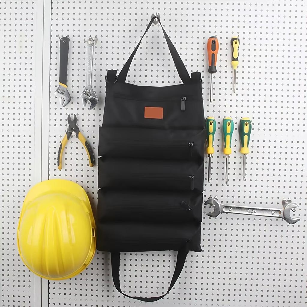 Tool Roll Bag,Multi-Purpose Roll Up Tool Bag,Wrench Roll,Canvas Tool Organizer Bucket,Car First Aid Kit Wrap Roll Storage Case