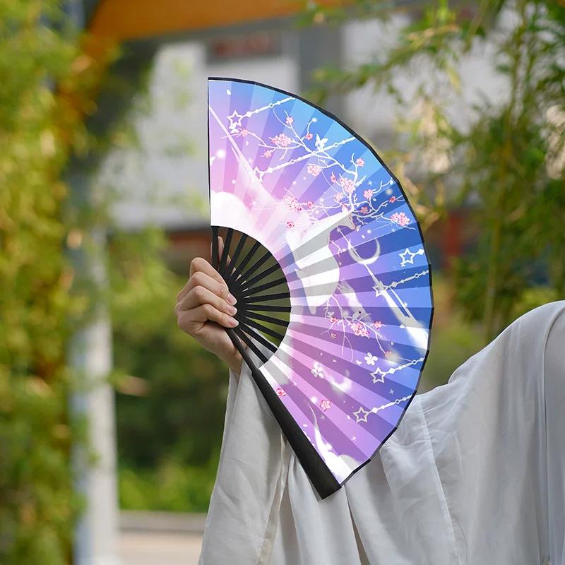 Traditional Chinese Style Hanfu Fan, Ancient Style Folding Fan for Men, Student New Chinese Style Portable Ancient Costume Fan, Summer