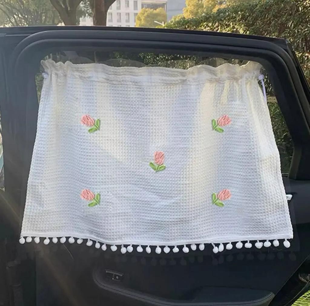 Cortina con ventosa para ventana de coche, parasol Universal de dibujos animados para ventana lateral, protección UV para chico y bebé
