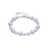 Bracelet - LUXENTER - Akio - White Pearls - Rhodium-plated Finish - Length 16–19 Cm
