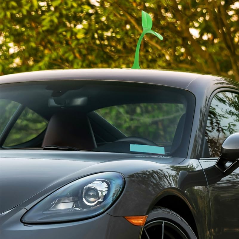 3Pcs 3D Roof Decoration Cute Bean Sprout Car Stickers for Fun Exterior Car Decor Easy Install Anti-Collision Design
