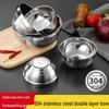15cm 304 Stainless Steel Double-Layer Anti-Scald Bowl