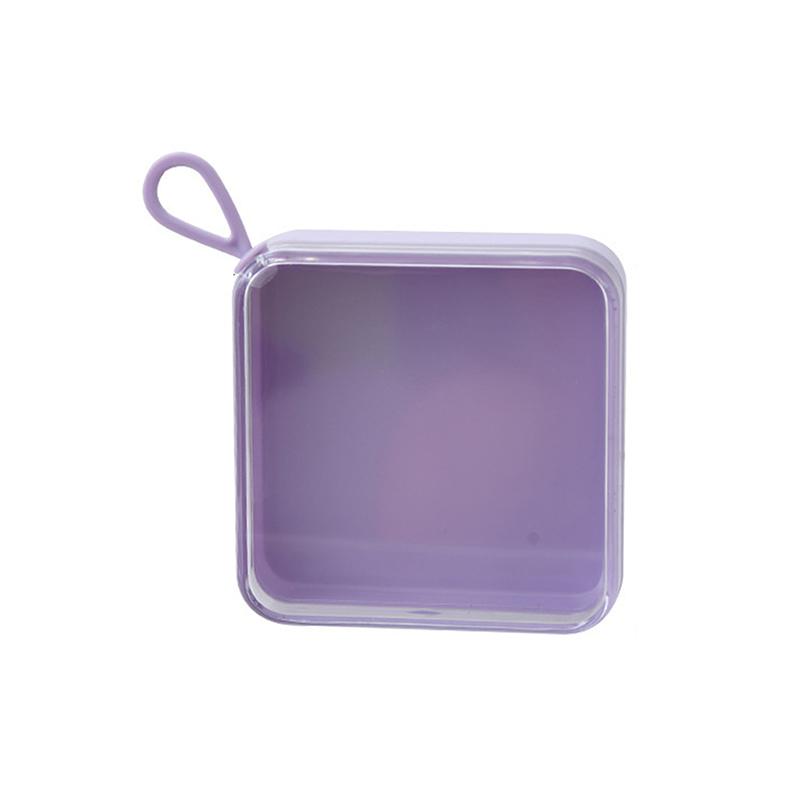 1 Pcs Multi-Functional Powder Puff Storage Box with Lanyard - Portable Transparent Empty Box Clean Ideal for Business Trips