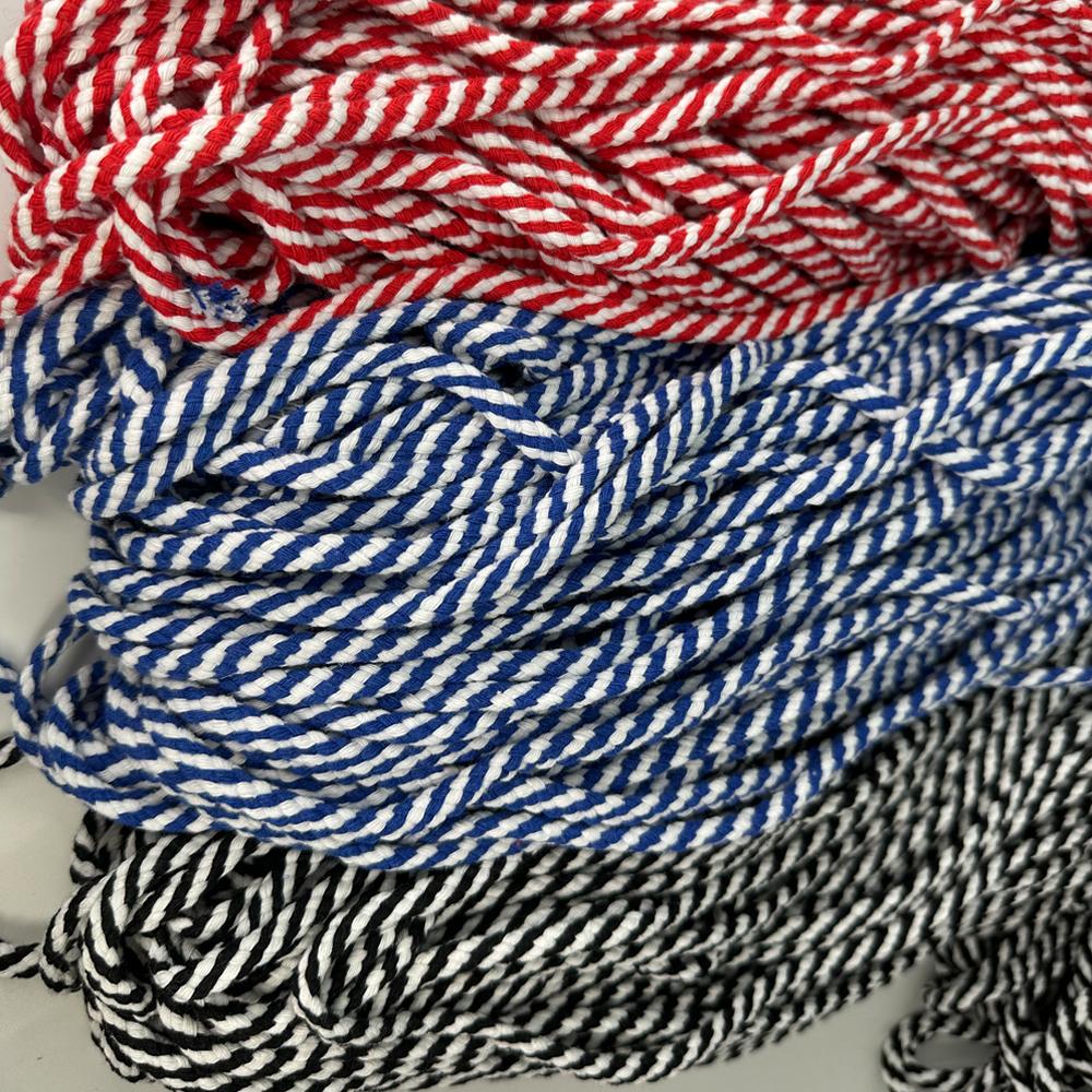 Cotton rope Yarn 100M 5mm Colorful eight Strand Cotton Rope DIY Colorful two-color cotton rope 0.5cm width