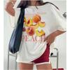 Plus Size Women Tops 90s Vintage Boho Peach Printed TShirt Cute Aesthetic Foodie Graphic Tees Oversized Y2k Fruit Lover T Shirt