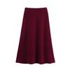 Women's Round Neck Knitted Top + A-Line Skirt Set