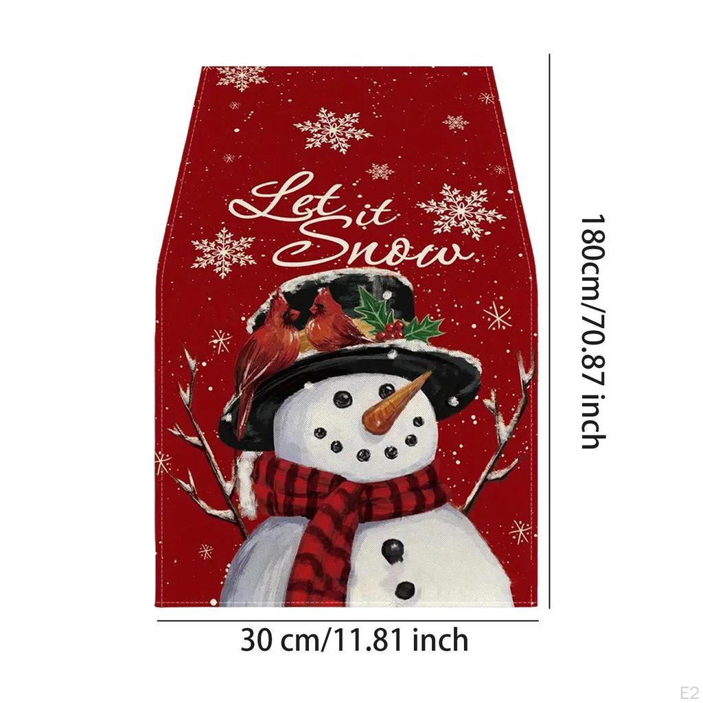 Christmas Snowflake Table Runner, Let It Snow Tablecloth, Fashion 12x71 Inch Kitchen/Dining