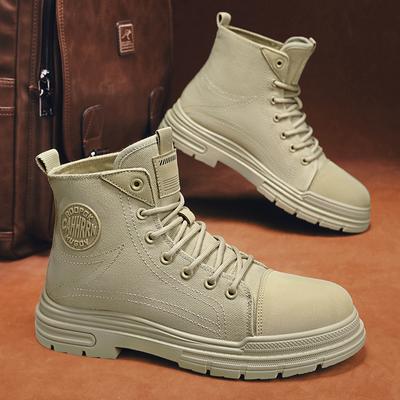 Botas para Hombre Casuales de Caña Alta para Exteriores Hombre Cómodas Botas de Trabajo para Hombre con Cordones Plataforma Zapatillas Deportivas Botas Para Hombre