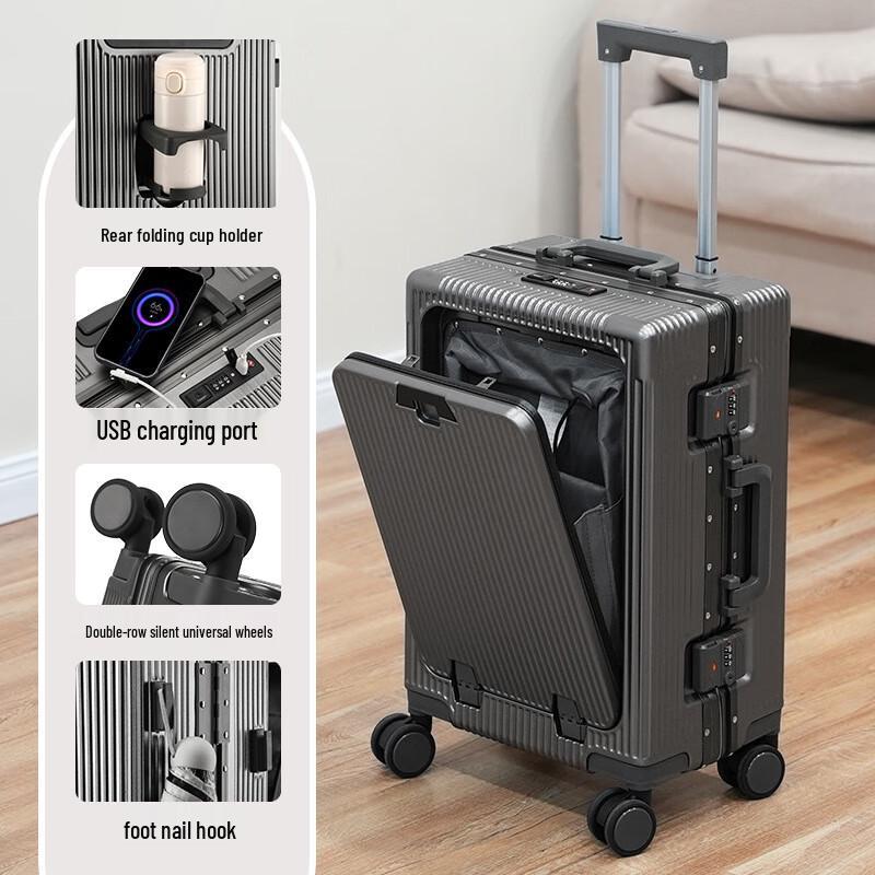 Xiaoyan Front Opening Aluminum Frame Luggage 26 Inch