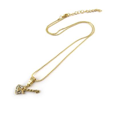 [N8159] - Designer-Halskette 'Gitarre' weißgold