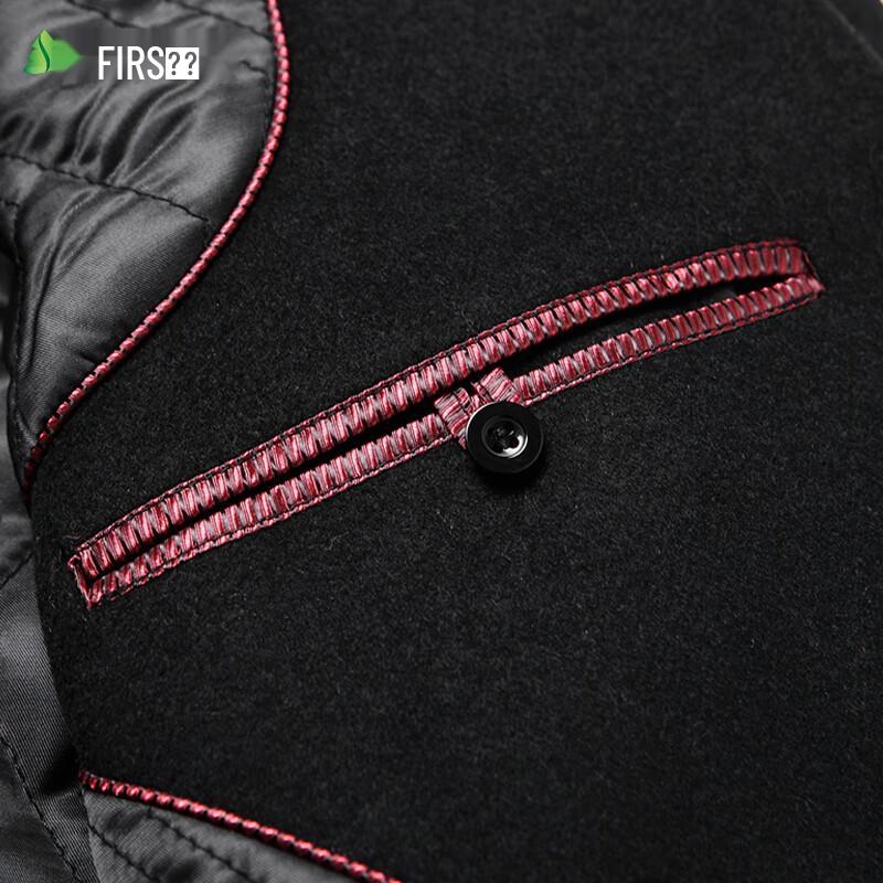 Shanshan Men's Wool Blend Padded Mid-Length Business Casual Overcoat