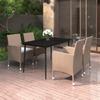 Vidaxl 5-Cz. Garden Furniture Set With Cushions, PE Rattan And Glass