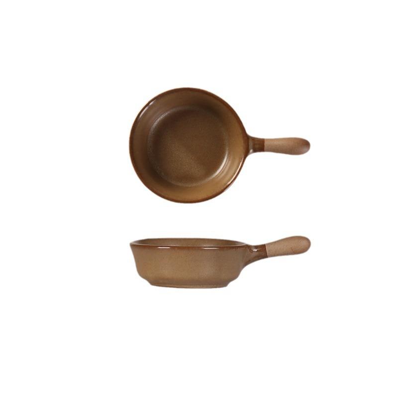 Kitchen Tableware Ceramic Seasoning Plate with Handle Mini Pattern Tableware Soy Sauce Vinegar Jam Snack Dish