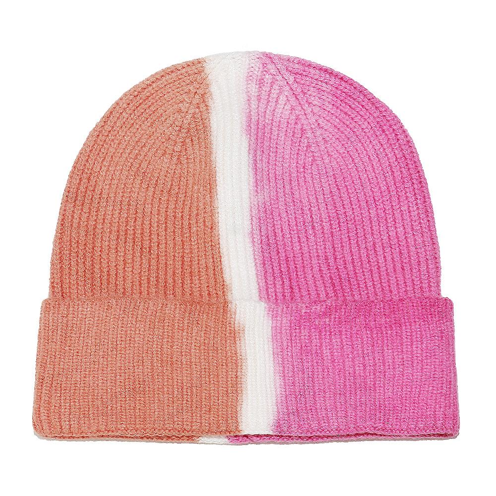 Temu winter hat children's splicing tie-dye wool hat outdoor casual versatile knitted hat 2025