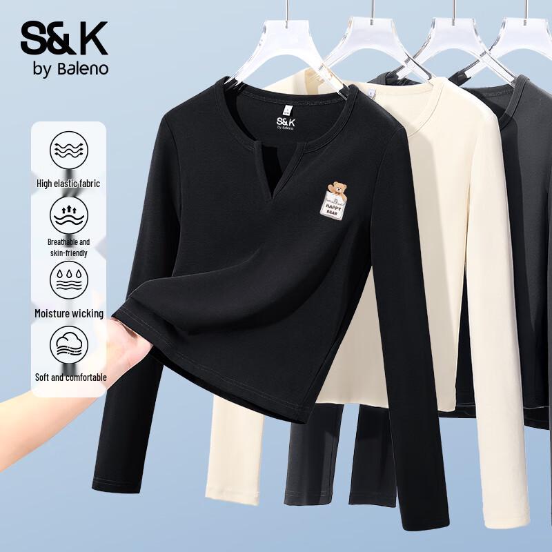 Baleno Women's S&K V-Neck Long Sleeve T-Shirt