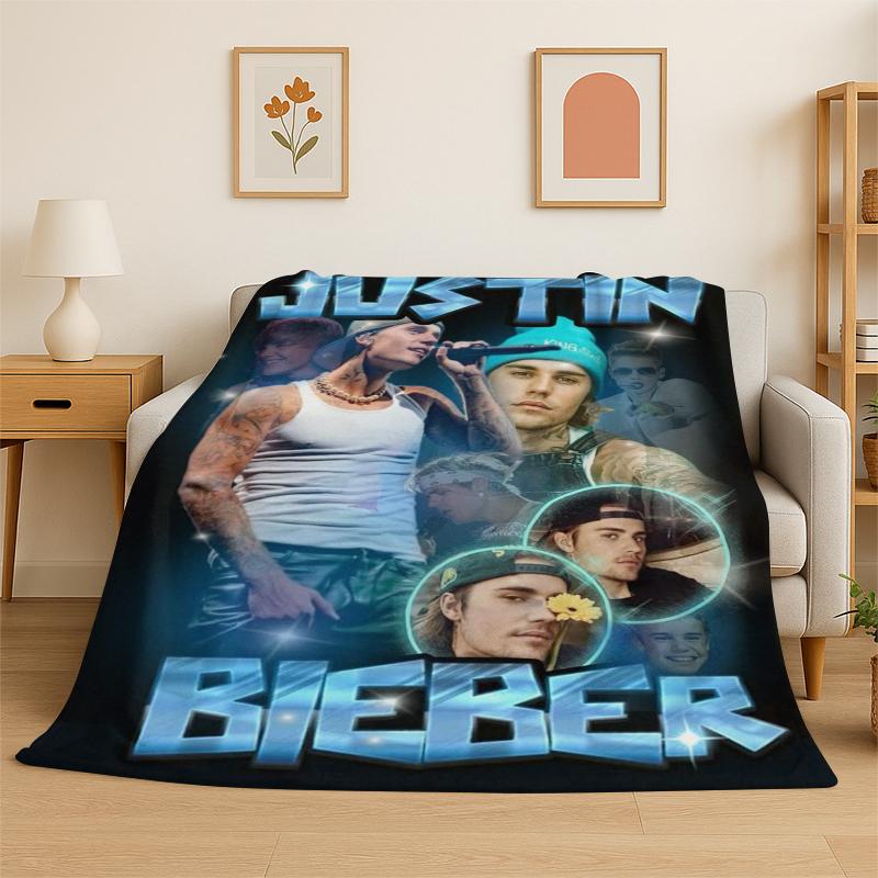 3D Singer Star Flannel Blanket Soft Warm Throw Blanket for Bedroom Living Room Bed Travel Camping Picnic Gift