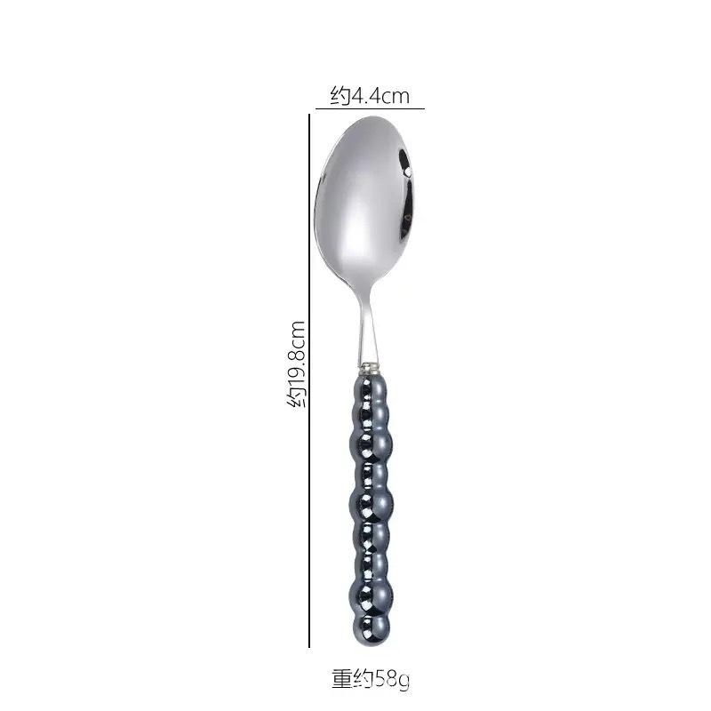 Light luxury Pearl Byen cutlery spoon High appearance level ceramic handle cutlery Steak cutlery Dessert cake fork 1PC