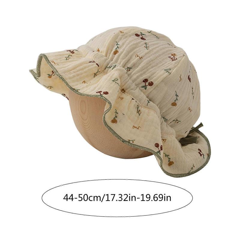 Cute Floral Baby Fisherman Hat for Outdoor Sun Protections Bonnet Cap Stylish Spring Summer Bucket Hats for 6-24M Infant  Fower purple edge