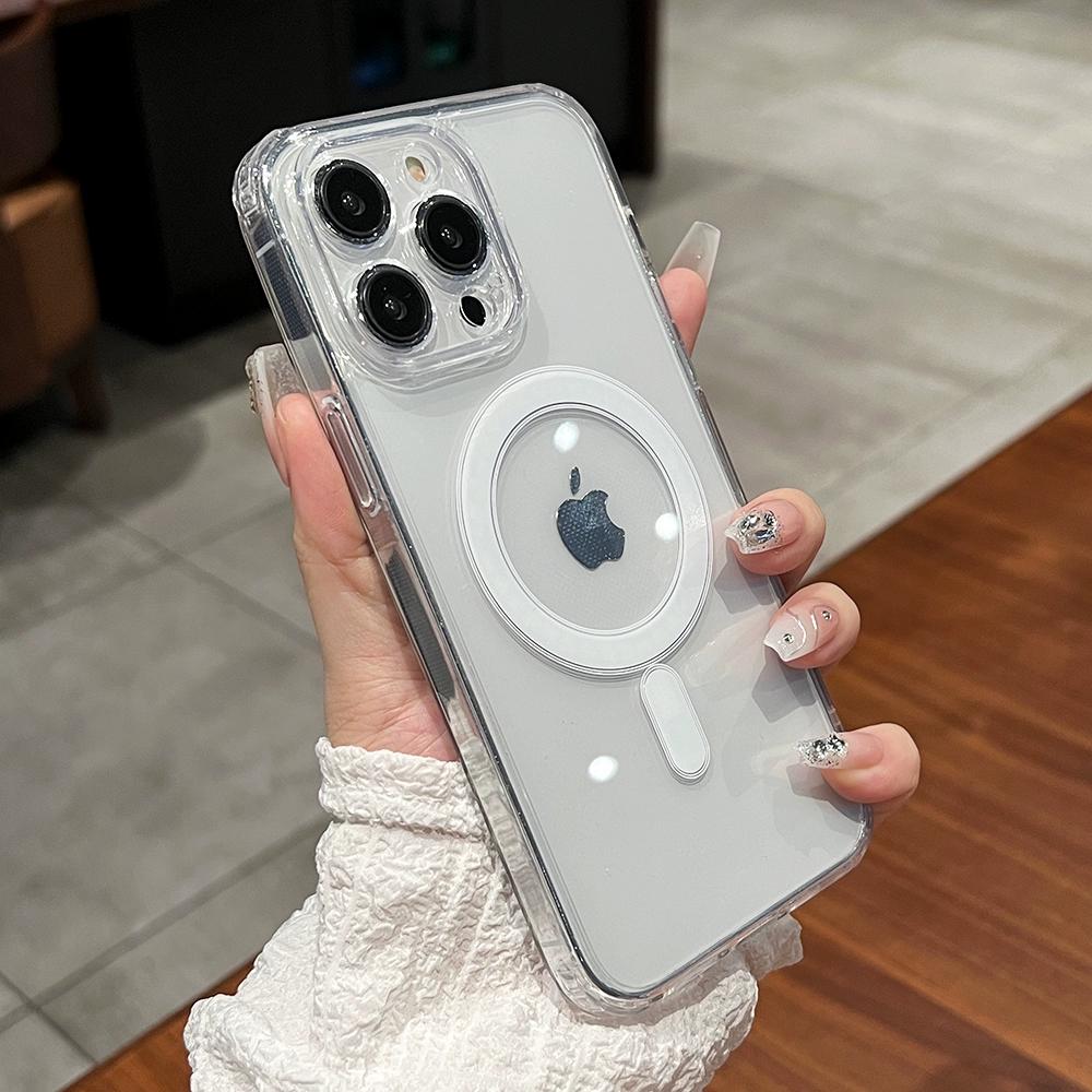 Original For Magsafe Wireless Charge Magnetic Case for iPhone 16 15 14 Plus   11 Pro X XR XS Max Clear Acrylic Hard Cover