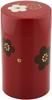 Tatsumiya Tea Floral Plum Floral Plum 56502 Caddy, Large, Pattern, Blossom, Vermilion, Large, Pattern, Blossom,