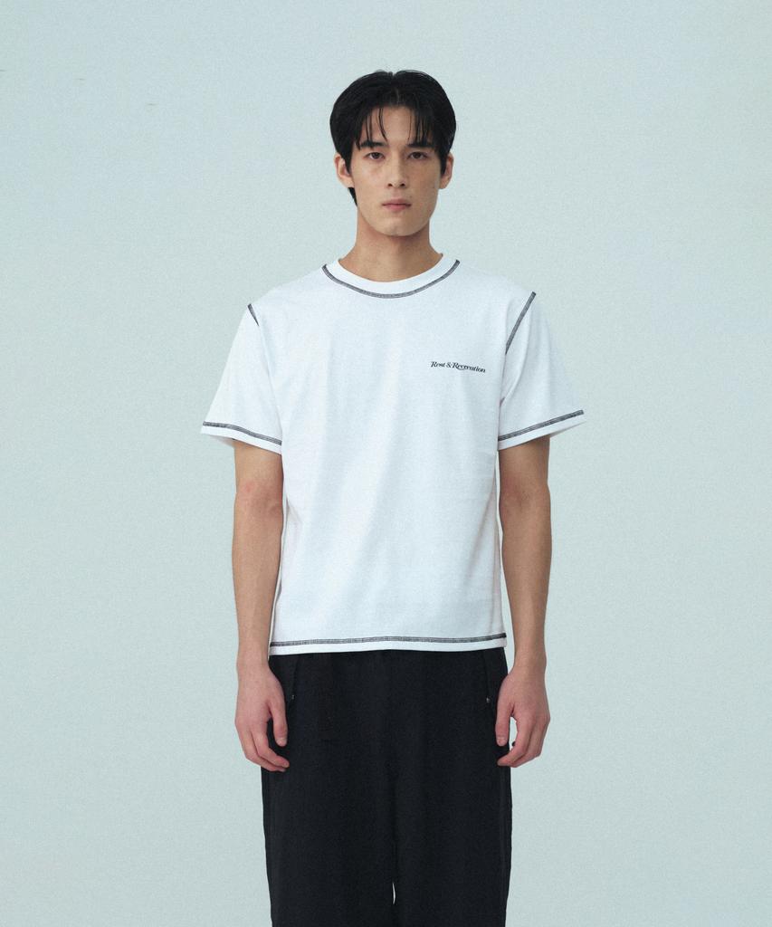 REST&RECREATION Color Stitch T-Shirt - White