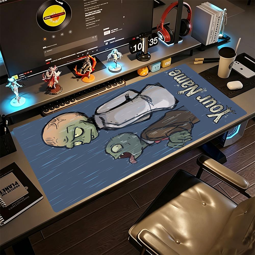 Plants Vs. Zombies Customize Text Mouse Pad Gaming Laptop Mouse Pad Computer Desk Keyboard Mat Non-Slip Rubber Bottom Office Desk Accessory