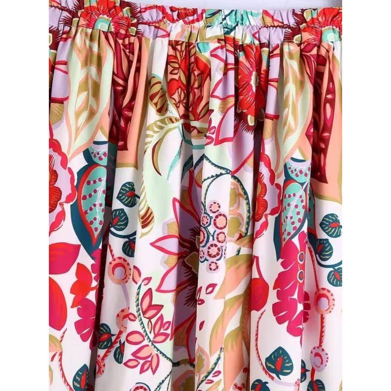 Kaslead New Arrival Women's Fashion Style Fashion Casual Ethnic Style Design Trendy Print Half-Length Dress