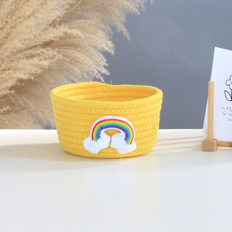 Small Woven Baskets for Organizing Rope Storage Basket Cute Cotton Basket Nursery Gift Dogs Toy Storage Bins for Toy