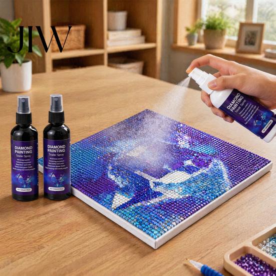 Künstlerisches Versiegelungsspray Diamond Art Sealer Spray, Schnelltrocknender Permanenter Transparenter Schutzkleber, Verbessert den Glanz Fixativ für Malerei für DIY