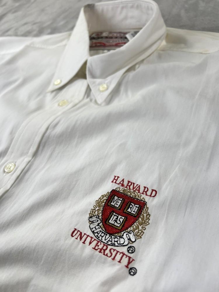 Vintage Deadstock 90s Harvard University Shirt Mens Medium White College Ivy M