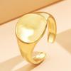 18K Gold Stainless Steel Geometric Smooth Ring for Women - Colorfast, Simple Ins Style Jewelry