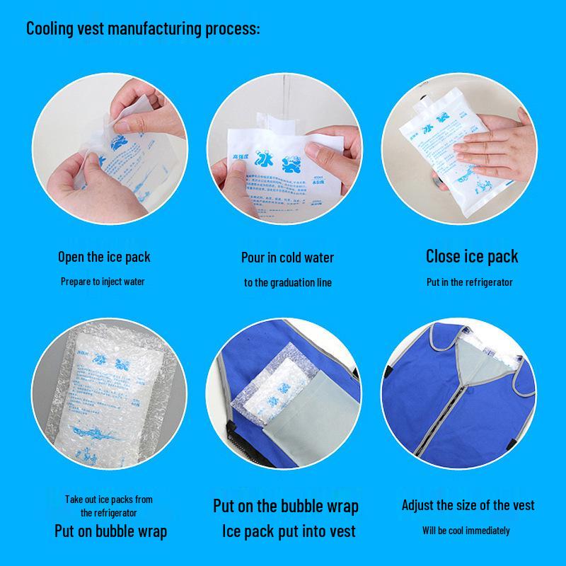 Cooling Vest with Ice Packs for Outdoor Heatstroke Prevention and Construction Relief