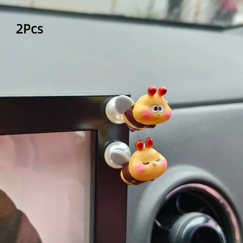 4 Stück Süße Mini-Biene Auto-Innendekoration Auto-Rückspiegel Armaturenbrett Ornamente Autozubehör Computer Motorrad Ornament