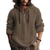Men's Cotton Linen Long Sleeve Hoodie - Spring/Summer Casual Wear