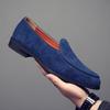 2025 new matte leather shoes men's British style one-pedal lazy loafers genuine leather suede fur Doudou shoes