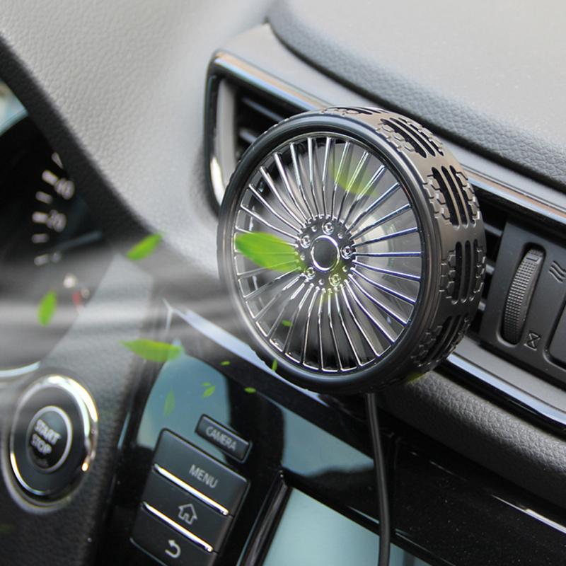 Air Vent Fan USB Fan Outlet Light LED Light Mini Electric Car Fan