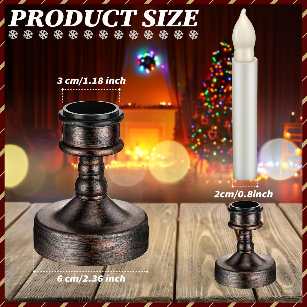 6Nur Set mit Vintage-Kerzenhaltern für Stabkerzen enthalten6Nur geeignet für Weihnachts- und Hochzeits-Tischdekorationen, diese Kunststoff-Tisch-Säulenkerze