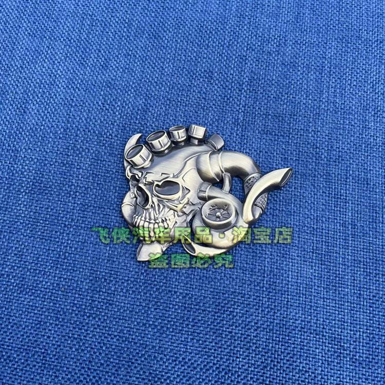Skull car sticker turbocharged exhaust metal car logo off-road car body trend decoration sticker rear tail label