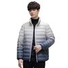Winter new light down jacket men's light warm men's short hooded stand-up collar gradual change color duck down cold jacket