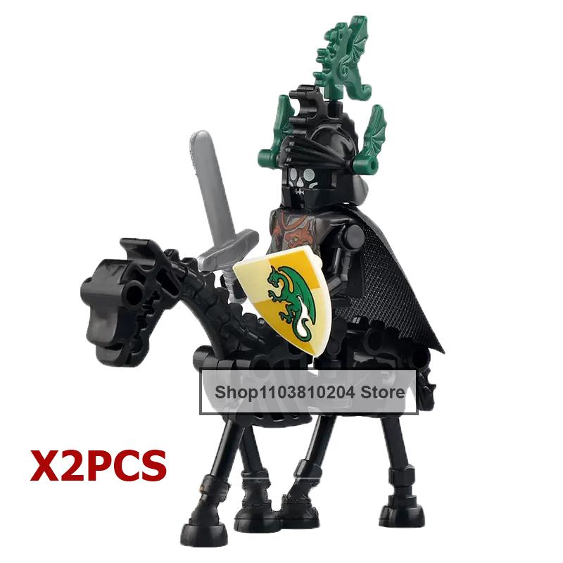 Skeleton Soldier Army King Knight Undead Horse Warrior Bricks Building Block Ringwraith Saddle Roman Soldiers Sword Waffen Toys