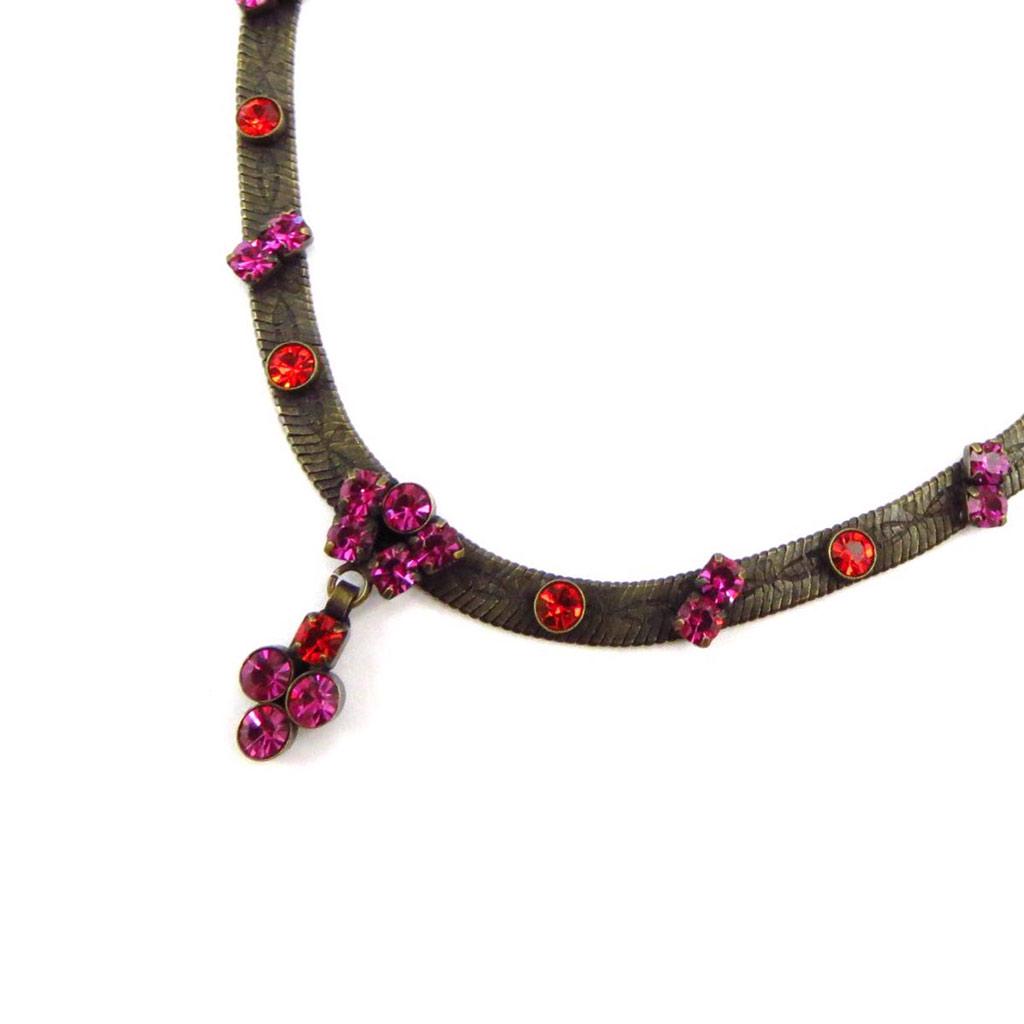Les Trésors De Lily [J6989] - Designer Necklace 'Sissi' Red Pink