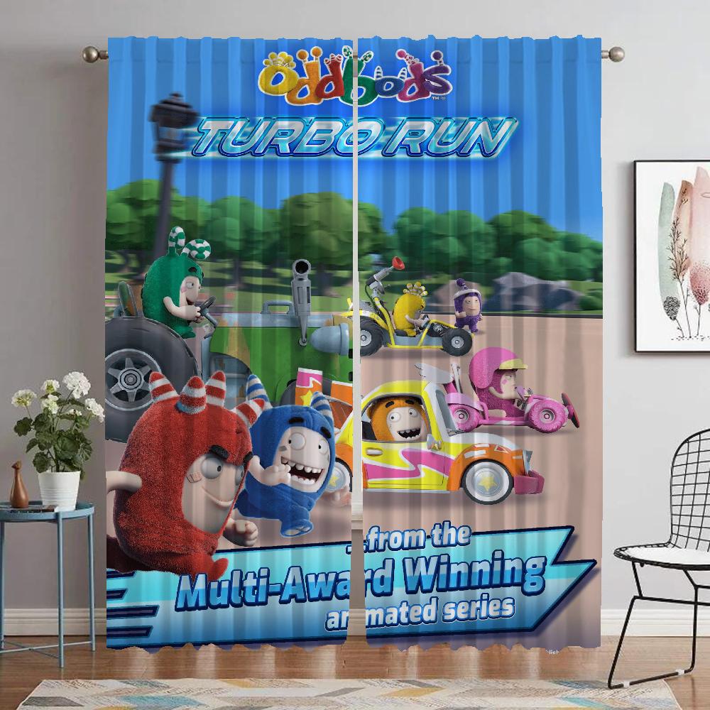 

Светонепроницаемые шторы Oddbods для комнаты 2 панели Элегантные шторы для комнаты Жалюзи Украшение на Хэллоуин Перегородка Тюль для спальни гостиной W50xH70cmx2pcs-CL