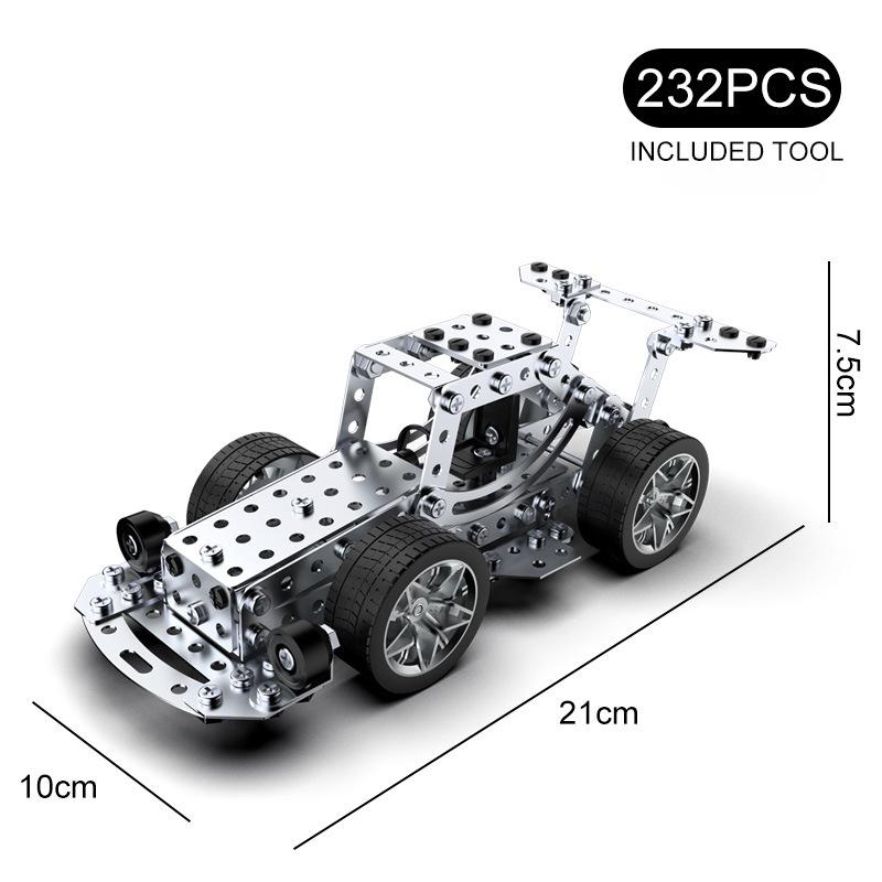 Creative 3D Metal Assembly Building Block Excavator Model Bulldozer Engineering Vehicle MOC Brick Nut Assembly Toy Boy Gift